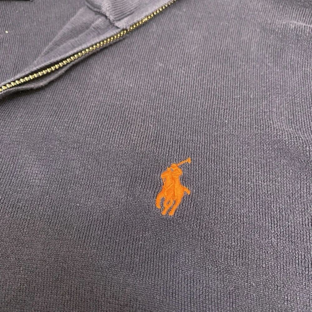 Polo Ralph Lauren Quarter Zip Pullover Mens 2XB Navy Blue Pima Cotton Sweater